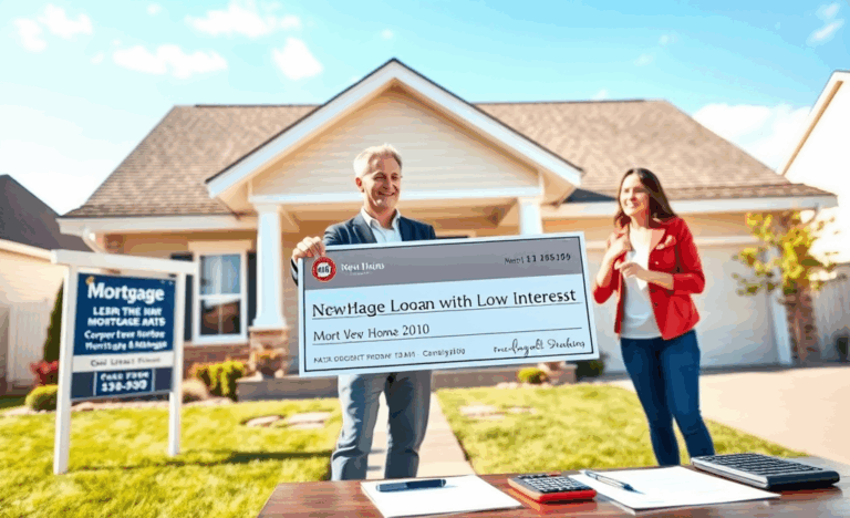A couple discussing options for affordable mortgage loans with low interest rates.