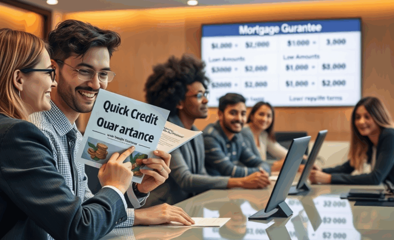 A visual representation of Quick Credit options secured by mortgage guarantees.