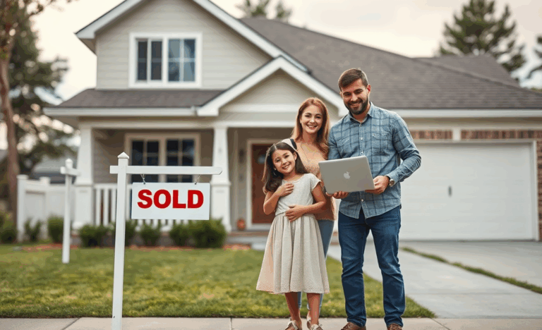 An illustration depicting the journey of homeownership through online loans, showcasing various financing options for potential homeowners.