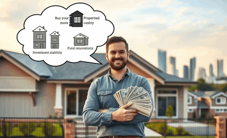 A visualization of real estate refinancing showcasing potential equity growth and investment opportunities.