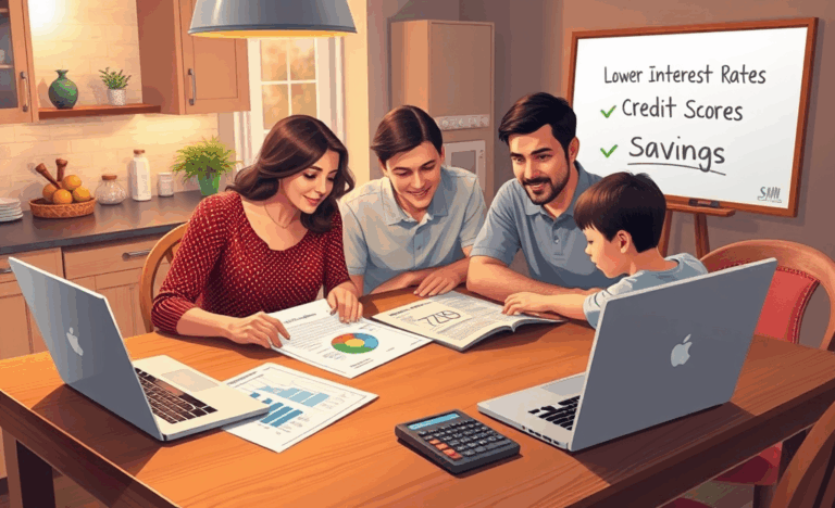 An image illustrating the concept of personal credit and refinancing for cost reduction.