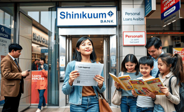 A person reviewing Shinkumi Bank personal loan options to address urgent financial needs.